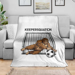 Funny Bigfoot Soccer Goalkeeper Throw Blanket Keepersquatch TS12 Print Your Wear