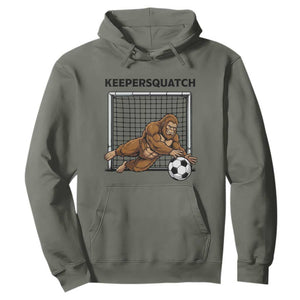 Funny Bigfoot Soccer Goalkeeper Hoodie Keepersquatch TS12 Military Green Print Your Wear