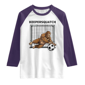 Funny Bigfoot Soccer Goalkeeper Raglan Shirt Keepersquatch TS12 White Purple Print Your Wear