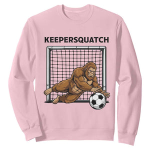 Funny Bigfoot Soccer Goalkeeper Sweatshirt Keepersquatch TS12 Light Pink Print Your Wear