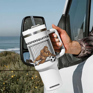 Funny Bigfoot Soccer Goalkeeper Tumbler With Handle Keepersquatch TS12 Print Your Wear