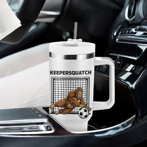 Funny Bigfoot Soccer Goalkeeper Tumbler With Handle Keepersquatch TS12 Print Your Wear
