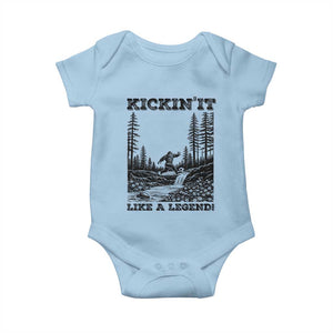 Kickin It Like A Legend Baby Onesie Funny Bigfoot Soccer Player TS12 Light Blue Print Your Wear