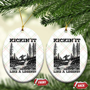 Kickin It Like A Legend Ceramic Ornament Funny Bigfoot Soccer Player TS12 Print Your Wear