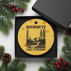 Kickin It Like A Legend Ceramic Ornament Funny Bigfoot Soccer Player TS12 1pc Yellow Cheese Print Your Wear