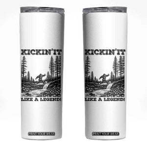 Kickin It Like A Legend Skinny Tumbler Funny Bigfoot Soccer Player TS12 White Print Your Wear