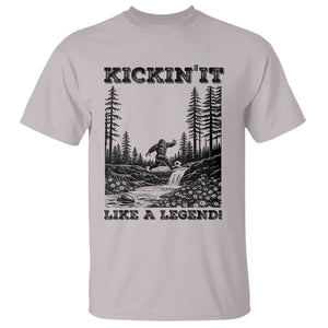 Kickin It Like A Legend T Shirt Funny Bigfoot Soccer Player TS12 Ice Gray Print Your Wear
