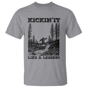 Kickin It Like A Legend T Shirt Funny Bigfoot Soccer Player TS12 Sport Gray Print Your Wear