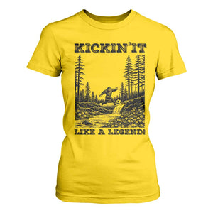 Kickin It Like A Legend T Shirt For Women Funny Bigfoot Soccer Player TS12 Daisy Print Your Wear
