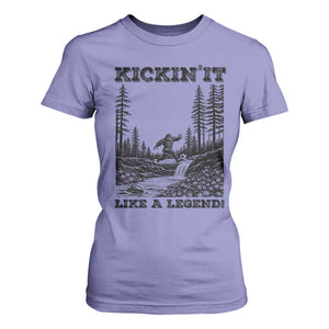 Kickin It Like A Legend T Shirt For Women Funny Bigfoot Soccer Player TS12 Violet Print Your Wear