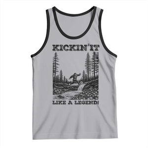 Kickin It Like A Legend Tank Top Funny Bigfoot Soccer Player TS12 Athletic Heather Black Print Your Wear