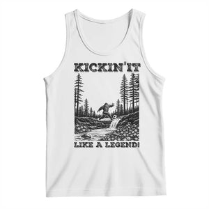 Kickin It Like A Legend Tank Top Funny Bigfoot Soccer Player TS12 White Print Your Wear