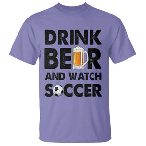 Drink Beer And Watch Soccer T Shirt Funny Beer Lover TS12 Violet Print Your Wear