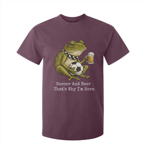 Funny Frog Lover T Shirt For Kid Soccer And Beer That Is Why I Am Here TS12 Maroon Print Your Wear