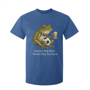 Funny Frog Lover T Shirt For Kid Soccer And Beer That Is Why I Am Here TS12 Royal Blue Print Your Wear