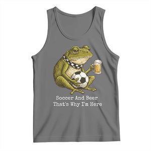 Funny Frog Lover Tank Top Soccer And Beer That Is Why I Am Here TS12 Black Heather Print Your Wear