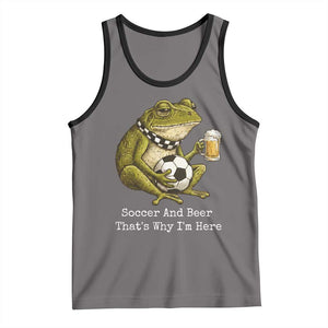 Funny Frog Lover Tank Top Soccer And Beer That Is Why I Am Here TS12 Deep Heather Black Print Your Wear