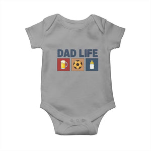 Dad Life Soccer Beer Baby Bottle Baby Onesie Fathers Day Gift TS12 Sport Gray Print Your Wear