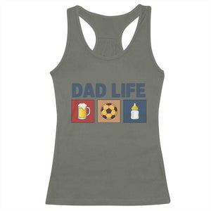 Dad Life Soccer Beer Baby Bottle Racerback Tank Top Fathers Day Gift TS12 Military Green Print Your Wear