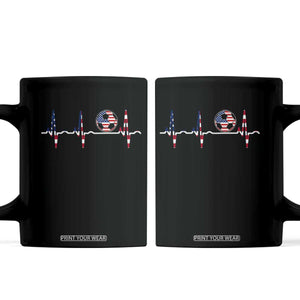 USA Soccer Heartbeat Coffee Mug American Flag Football Pulse TS12 Black Print Your Wear