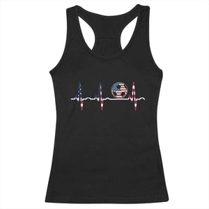 USA Soccer Heartbeat Racerback Tank Top American Flag Football Pulse TS12 Black Print Your Wear