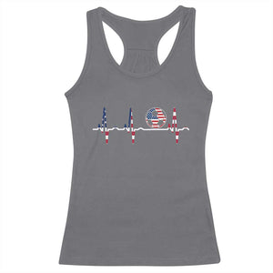 USA Soccer Heartbeat Racerback Tank Top American Flag Football Pulse TS12 Charcoal Print Your Wear