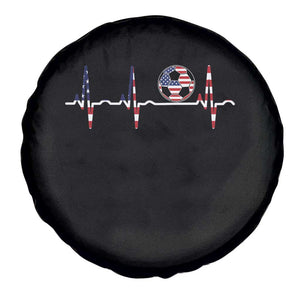 USA Soccer Heartbeat Spare Tire Cover American Flag Football Pulse TS12 Print Your Wear