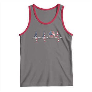 USA Soccer Heartbeat Tank Top American Flag Football Pulse TS12 Deep Heather Red Print Your Wear