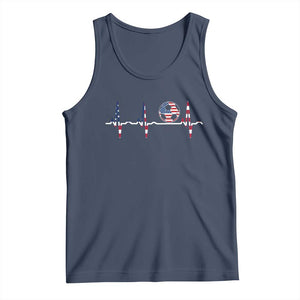 USA Soccer Heartbeat Tank Top American Flag Football Pulse TS12 Navy Print Your Wear