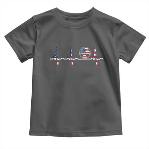 USA Soccer Heartbeat Toddler T Shirt American Flag Football Pulse TS12 Dark Heather Print Your Wear