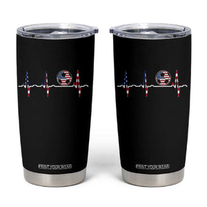 USA Soccer Heartbeat Tumbler Cup American Flag Football Pulse TS12 Black Print Your Wear