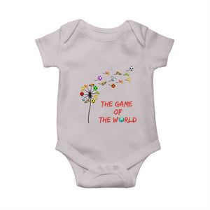 Soccer Dandelion Flower Baby Onesie The Game Of The World TS12 Ice Gray Print Your Wear