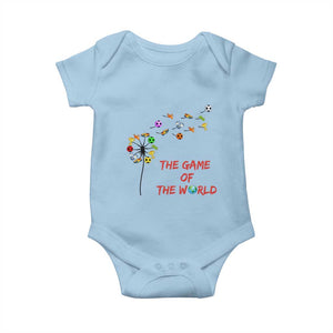 Soccer Dandelion Flower Baby Onesie The Game Of The World TS12 Light Blue Print Your Wear