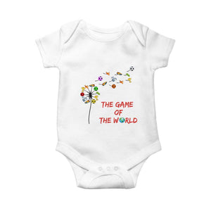 Soccer Dandelion Flower Baby Onesie The Game Of The World TS12 White Print Your Wear