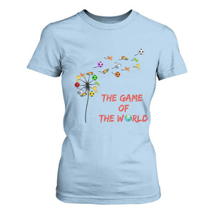 Soccer Dandelion Flower T Shirt For Women The Game Of The World TS12 Light Blue Print Your Wear