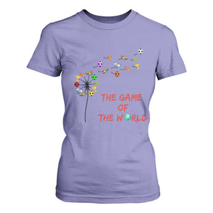 Soccer Dandelion Flower T Shirt For Women The Game Of The World TS12 Violet Print Your Wear