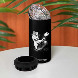 Cat Playing Soccer 4 in 1 Can Cooler Tumbler Funny Cat Lover Gift TS12 Print Your Wear