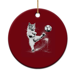 Cat Playing Soccer Ceramic Ornament Funny Cat Lover Gift TS12 1pc Red Print Your Wear