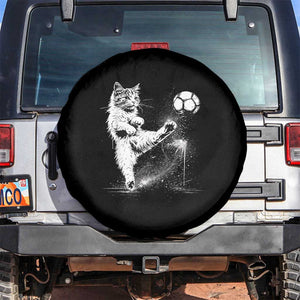 Cat Playing Soccer Spare Tire Cover Funny Cat Lover Gift TS12 No hole Black Print Your Wear
