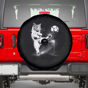 Cat Playing Soccer Spare Tire Cover Funny Cat Lover Gift TS12 Black Print Your Wear
