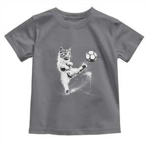 Cat Playing Soccer Toddler T Shirt Funny Cat Lover Gift TS12 Charcoal Print Your Wear