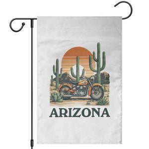 Arizona Motorcycle Garden Flag Vintage Desert Highway Rider Gift TS12 White Print Your Wear