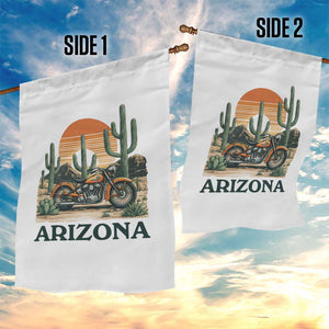 Arizona Motorcycle Garden Flag Vintage Desert Highway Rider Gift TS12 Print Your Wear