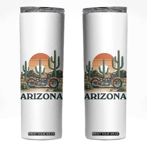 Arizona Motorcycle Skinny Tumbler Vintage Desert Highway Rider Gift TS12 White Print Your Wear