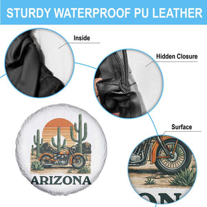 Arizona Motorcycle Spare Tire Cover Vintage Desert Highway Rider Gift TS12 Print Your Wear