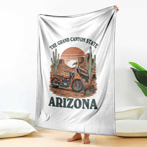 Vintage Arizona Motorcycle Rider Throw Blanket Desert Cactus Grand Canyon State TS12 Print Your Wear
