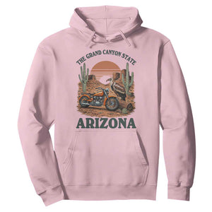 Vintage Arizona Motorcycle Rider Hoodie Desert Cactus Grand Canyon State TS12 Light Pink Print Your Wear