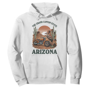 Vintage Arizona Motorcycle Rider Hoodie Desert Cactus Grand Canyon State TS12 White Print Your Wear