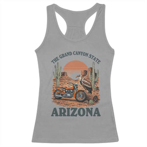 Vintage Arizona Motorcycle Rider Racerback Tank Top Desert Cactus Grand Canyon State TS12 Sport Gray Print Your Wear