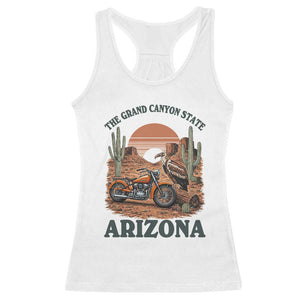 Vintage Arizona Motorcycle Rider Racerback Tank Top Desert Cactus Grand Canyon State TS12 White Print Your Wear
